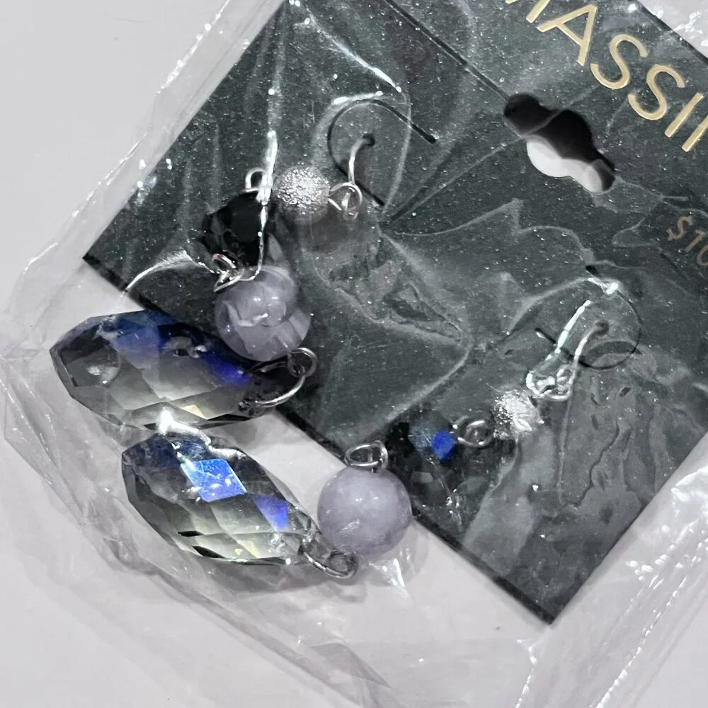 Hanging Beaded‎ Earrings by Massini 2 Pairs New with Tags